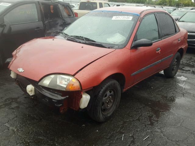 2C1MR522816716041 - 2001 CHEVROLET METRO LSI RED photo 2