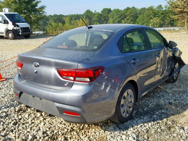 3KPA24AB5KE188031 - 2019 KIA RIO S GRAY photo 4