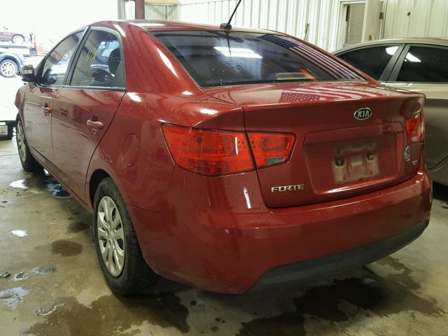 KNAFU4A27A5051583 - 2010 KIA FORTE EX RED photo 3