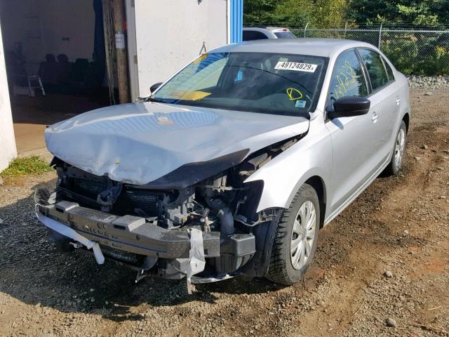 3VW2K7AJ4BM380203 - 2011 VOLKSWAGEN JETTA BASE SILVER photo 2