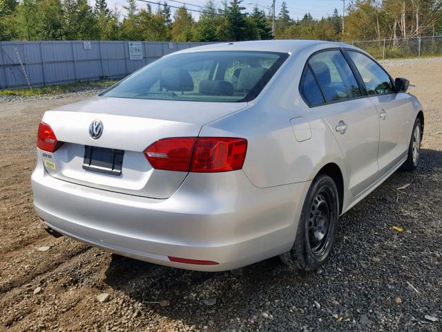 3VW2K7AJ4BM380203 - 2011 VOLKSWAGEN JETTA BASE SILVER photo 4