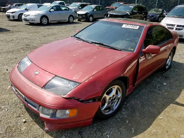 JN1RZ24A1LX017027 - 1990 NISSAN 300ZX BURGUNDY photo 2