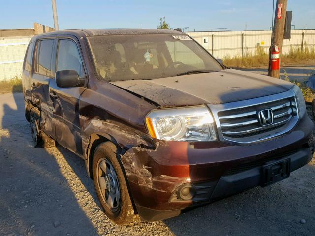 5FNYF4H24CB057791 - 2012 HONDA PILOT LX MAROON photo 1