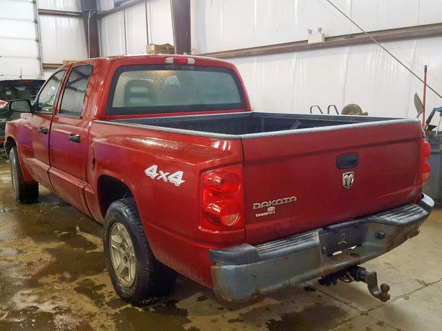 1D7HW28K36S580902 - 2006 DODGE DAKOTA QUA RED photo 3