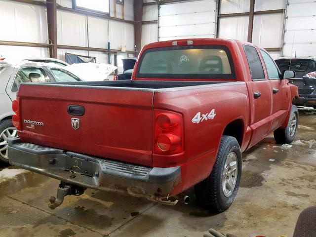 1D7HW28K36S580902 - 2006 DODGE DAKOTA QUA RED photo 4