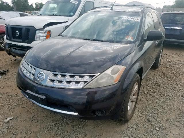 JN8AZ08W77W639779 - 2007 NISSAN MURANO SL BLACK photo 2