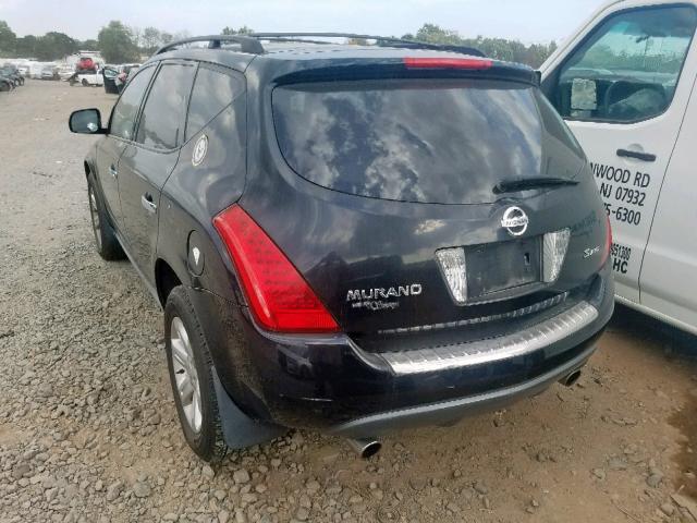 JN8AZ08W77W639779 - 2007 NISSAN MURANO SL BLACK photo 3