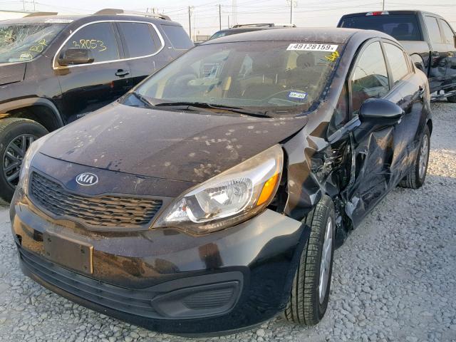 KNADM4A38F6468633 - 2015 KIA RIO LX BLACK photo 2