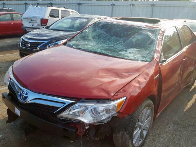 4T1BD1FK3CU061007 - 2012 TOYOTA CAMRY HYBR RED photo 9