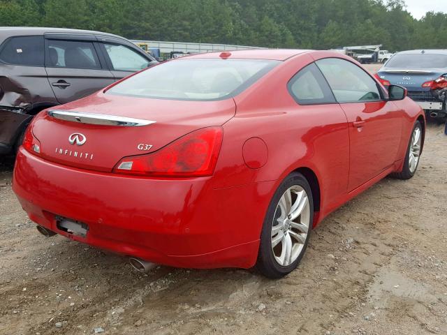 JN1CV6EK5AM101933 - 2010 INFINITI G37 BASE RED photo 4