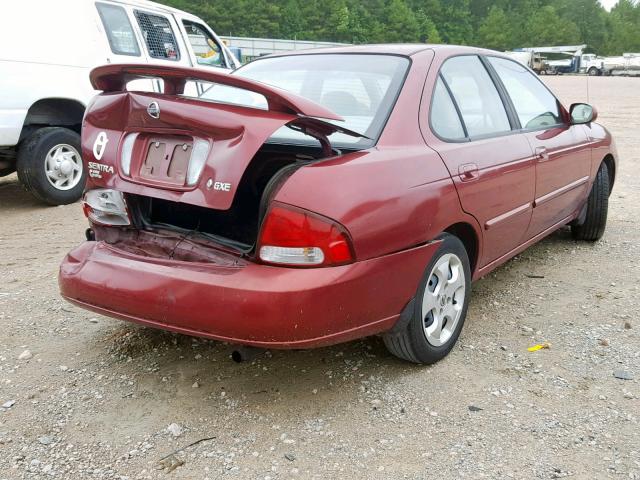 3N1CB51D03L712055 - 2003 NISSAN SENTRA XE BURGUNDY photo 4