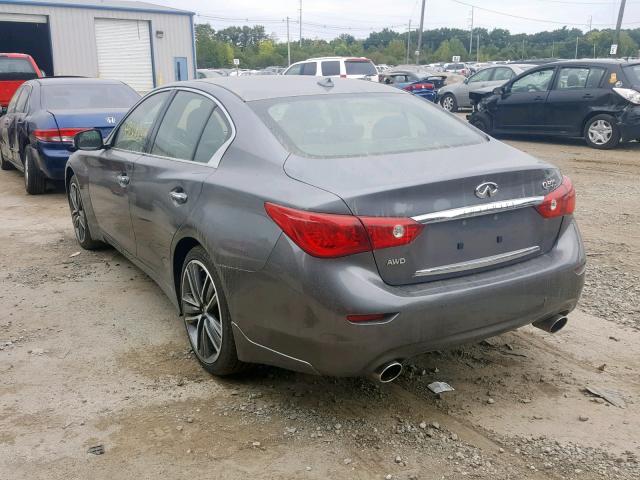 JN1BV7AR4EM680424 - 2014 INFINITI Q50 BASE GRAY photo 3