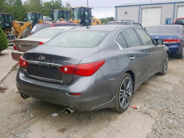 JN1BV7AR4EM680424 - 2014 INFINITI Q50 BASE GRAY photo 4