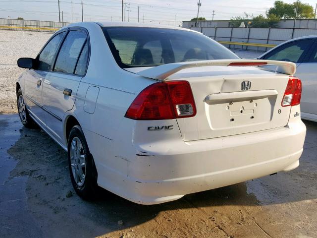 2HGES163X5H529208 - 2005 HONDA CIVIC DX V WHITE photo 3