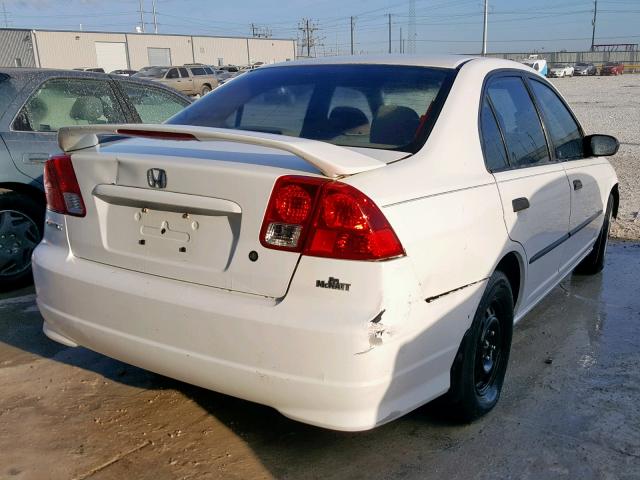 2HGES163X5H529208 - 2005 HONDA CIVIC DX V WHITE photo 4