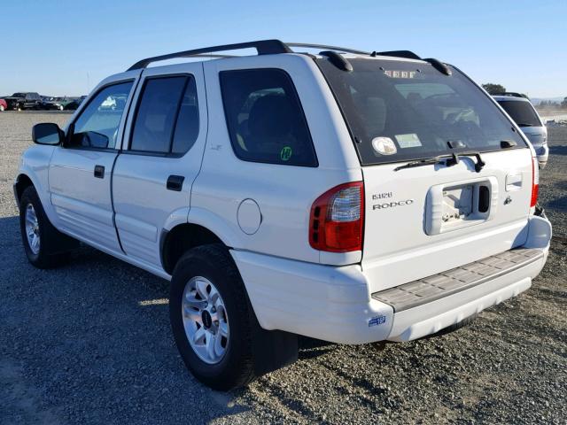 4S2CK58W624342582 - 2002 ISUZU RODEO S WHITE photo 3