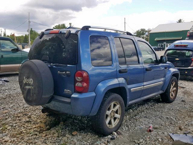 1J4GL58K56W205046 - 2006 JEEP LIBERTY LI BLUE photo 4