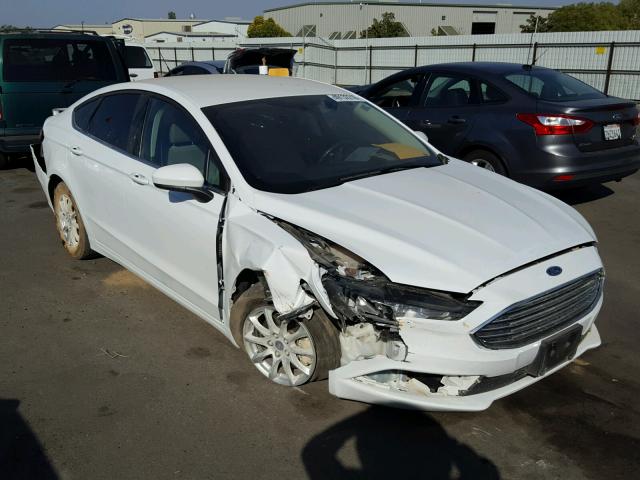 3FA6P0G70HR408377 - 2017 FORD FUSION S WHITE photo 1