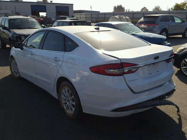 3FA6P0G70HR408377 - 2017 FORD FUSION S WHITE photo 3