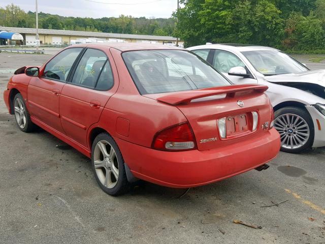 3N1AB51A22L729662 - 2002 NISSAN SENTRA SE- RED photo 3