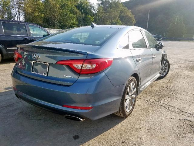 5NPE34AF1HH593499 - 2017 HYUNDAI SONATA SPO BLUE photo 4