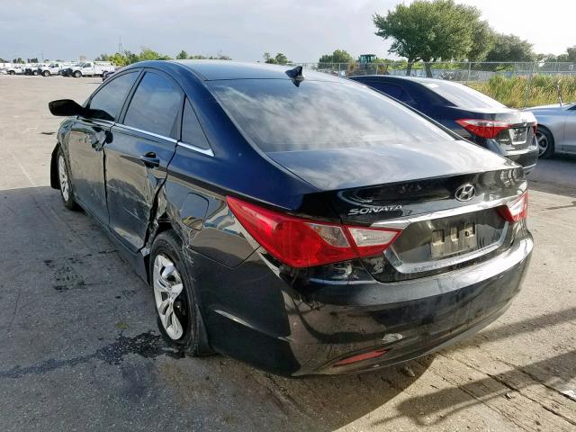 5NPEB4AC4CH498615 - 2012 HYUNDAI SONATA GLS BLACK photo 3