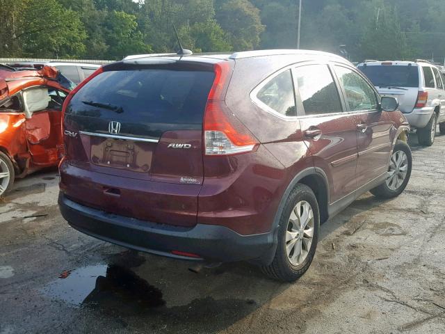 5J6RM4H79DL031864 - 2013 HONDA CR-V EXL BURGUNDY photo 4