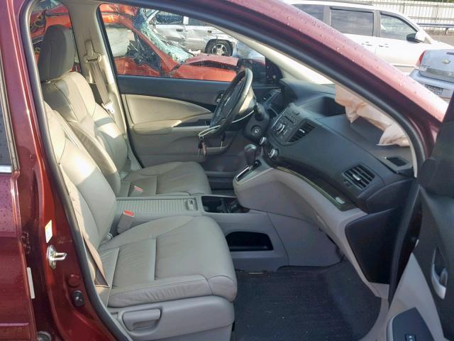 5J6RM4H79DL031864 - 2013 HONDA CR-V EXL BURGUNDY photo 5