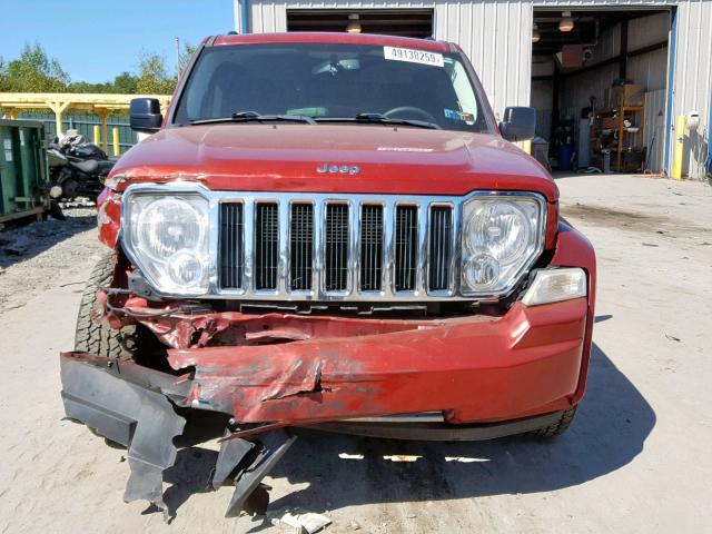 1J8GN58K59W523097 - 2009 JEEP LIBERTY LI RED photo 9