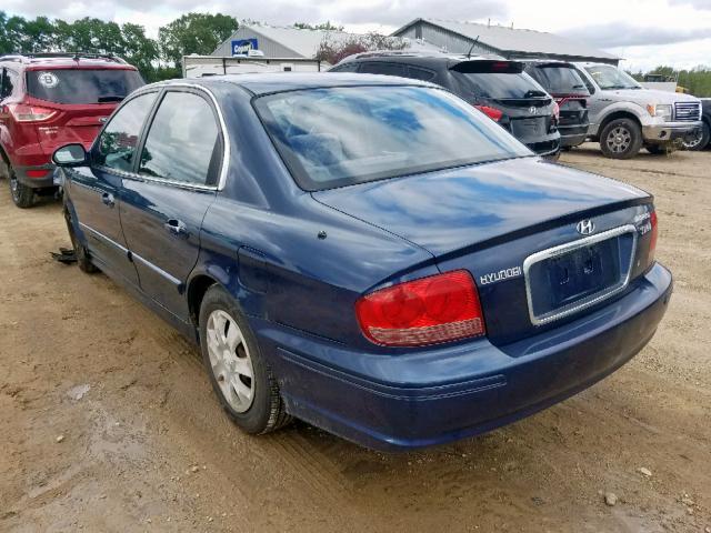 KMHWF25S54A916182 - 2004 HYUNDAI SONATA GL BLUE photo 3