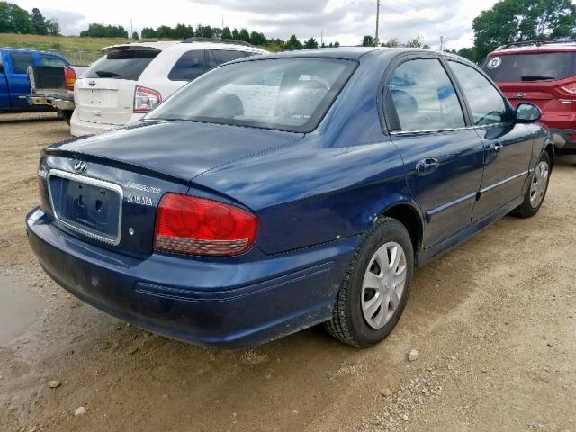 KMHWF25S54A916182 - 2004 HYUNDAI SONATA GL BLUE photo 4