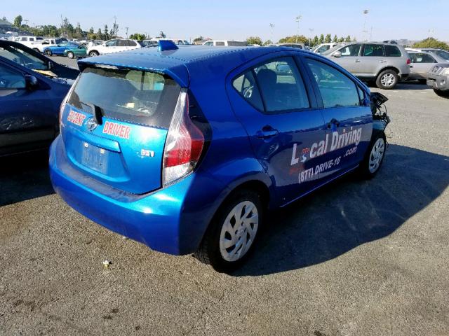 JTDKDTB32G1139847 - 2016 TOYOTA PRIUS C BLUE photo 4