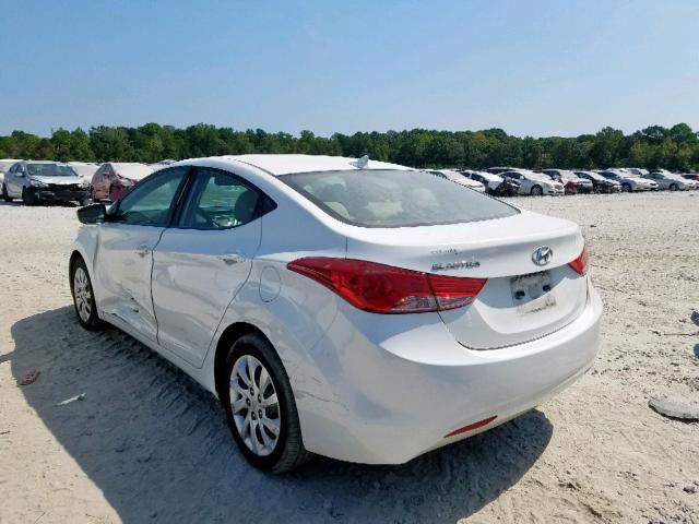 5NPDH4AE1CH069427 - 2012 HYUNDAI ELANTRA WHITE photo 3