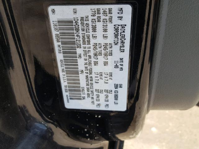 1D4HD38N14F121232 - 2004 DODGE DURANGO ST BLACK photo 10