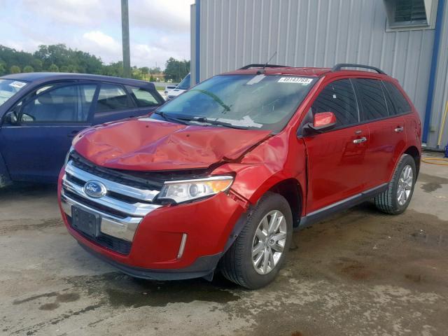 2FMDK3JC2BBA96507 - 2011 FORD EDGE SEL RED photo 2