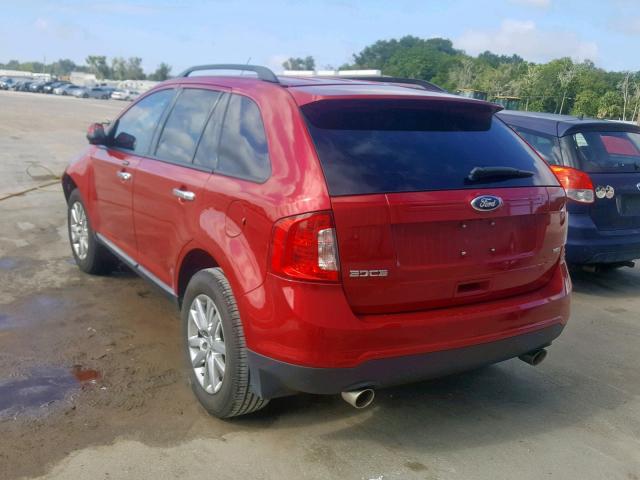 2FMDK3JC2BBA96507 - 2011 FORD EDGE SEL RED photo 3