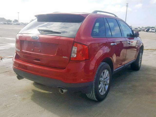 2FMDK3JC2BBA96507 - 2011 FORD EDGE SEL RED photo 4