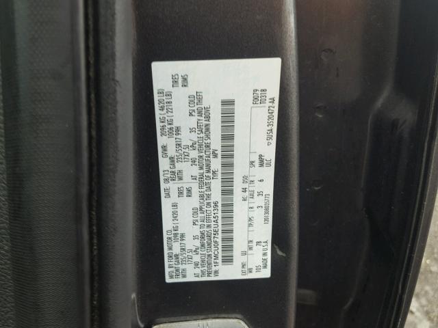 1FMCU0F75EUA51396 - 2014 FORD ESCAPE S GRAY photo 10