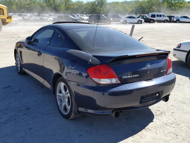 KMHHN65F36U198462 - 2006 HYUNDAI TIBURON GT BLUE photo 3