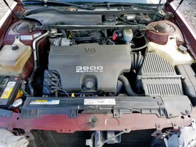 1G4HP52K0VH619602 - 1997 BUICK LESABRE CU BURGUNDY photo 7