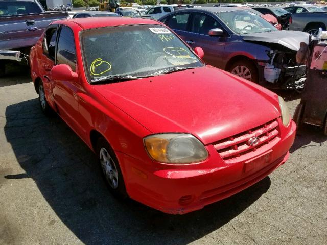 KMHCG45C65U648361 - 2005 HYUNDAI ACCENT GL RED photo 1