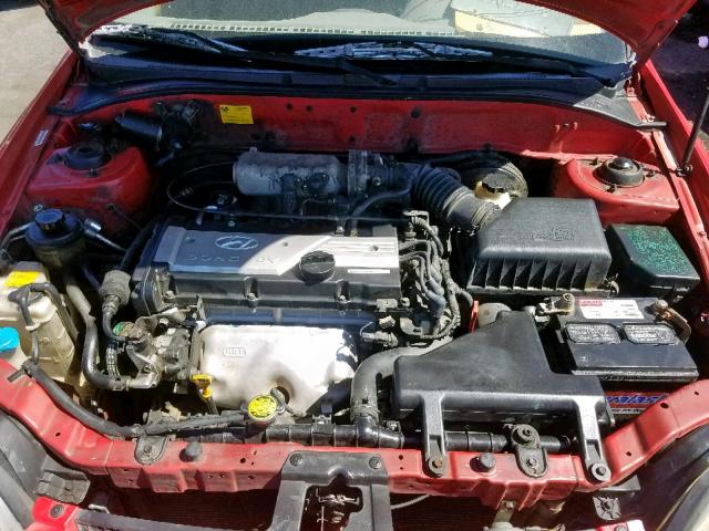 KMHCG45C65U648361 - 2005 HYUNDAI ACCENT GL RED photo 7