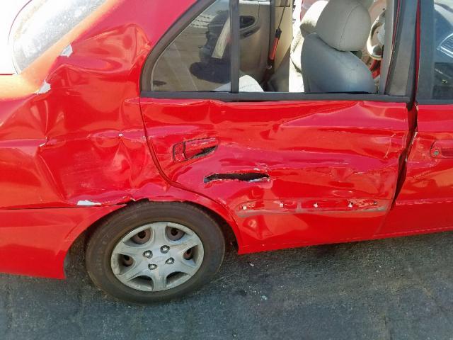 KMHCG45C65U648361 - 2005 HYUNDAI ACCENT GL RED photo 9