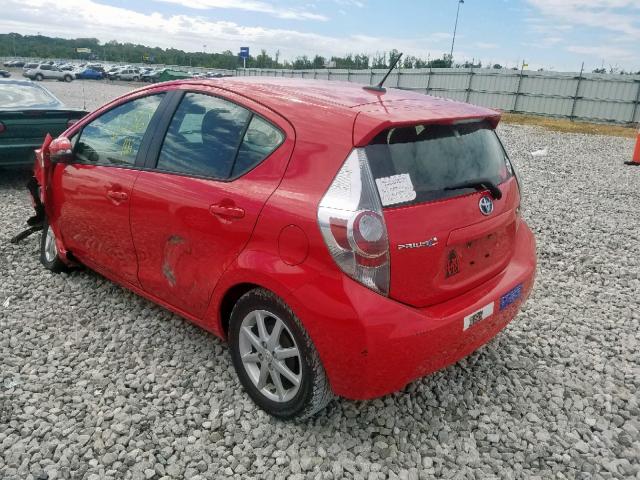 JTDKDTB38D1050764 - 2013 TOYOTA PRIUS C RED photo 3