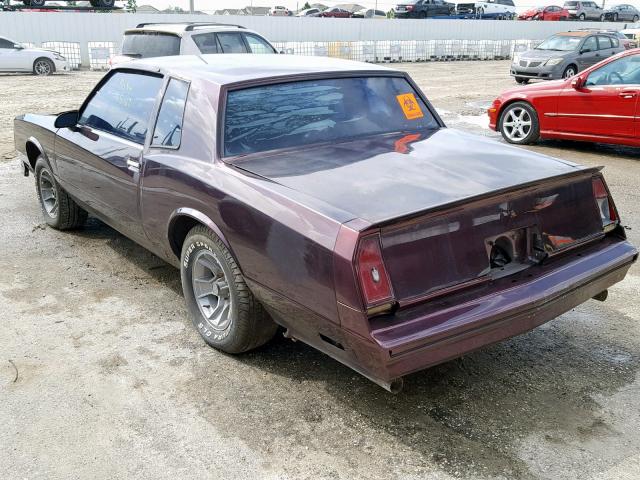 1G1GZ37G8GR120460 - 1986 CHEVROLET MONTE CARL PURPLE photo 3