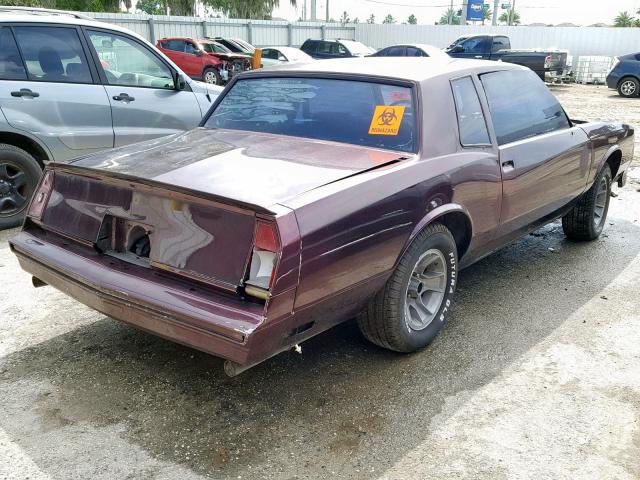 1G1GZ37G8GR120460 - 1986 CHEVROLET MONTE CARL PURPLE photo 4