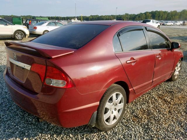 2HGFA16559H528708 - 2009 HONDA CIVIC LX BURGUNDY photo 4