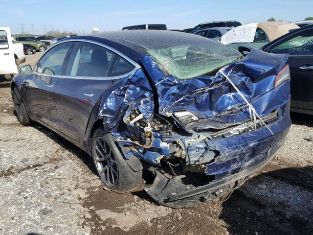 5YJ3E1EB5JF091915 - 2018 TESLA MODEL 3 BLUE photo 3