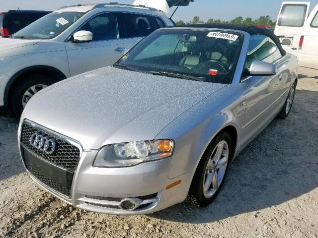 WAUDH48H77K021323 - 2007 AUDI A4 3.2 CAB SILVER photo 2