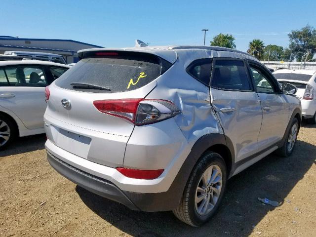 KM8J33A41JU604080 - 2018 HYUNDAI TUCSON SEL SILVER photo 4